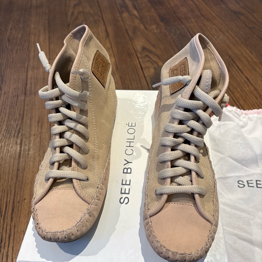 See By Chloe Beige High-Top Sneakers